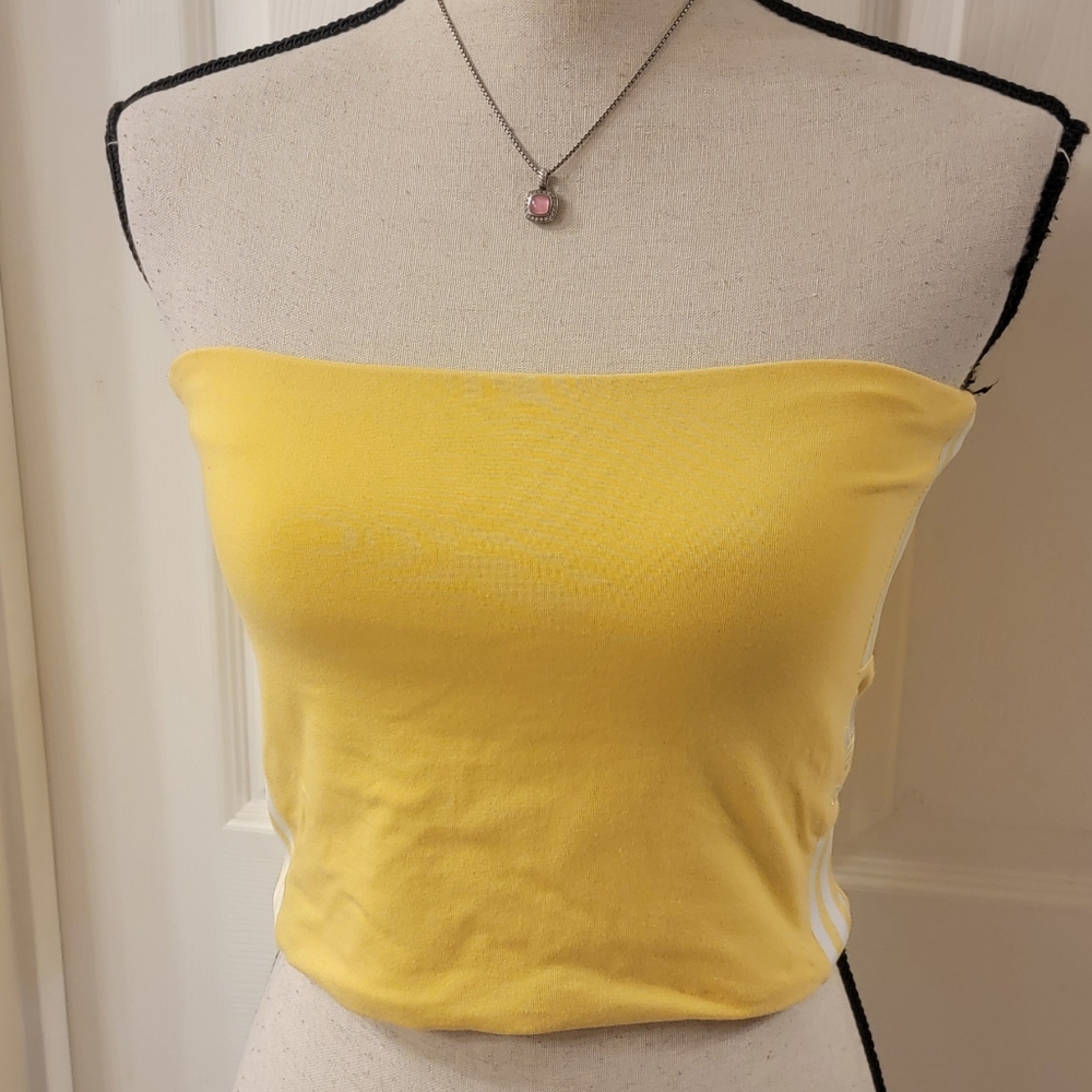 Adidas Yellow Strapless Top